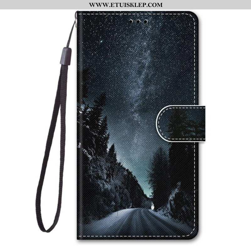 Etui Folio do Xiaomi 12 / 12X z Łańcuch Pasiaste Niebo